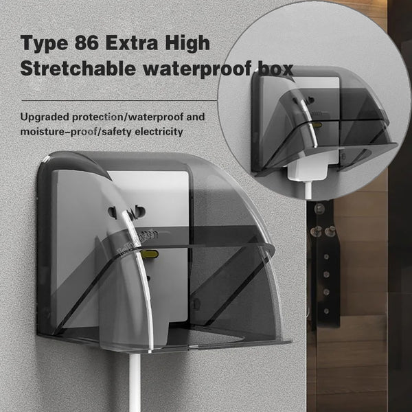 2Pcs Box Bathroom Outdoor Socket Waterproof Box Protection Socket Switch Protective Cover Electric Plug Rainproof Cover