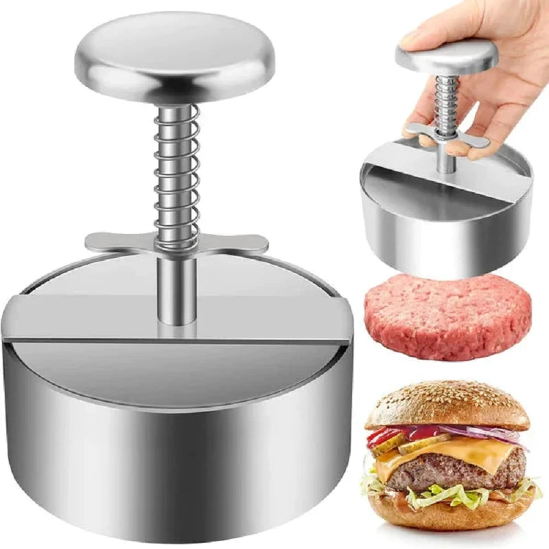 Burger Meat Press Patty Mold Maker Stainless Steel Grill Hamburger Pork Beef Patty Maker Meat Pie Mould Non Stick Kitchen Tool