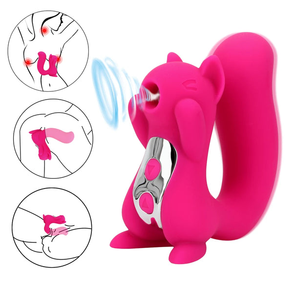 Clitoris Licking Stimulator G-Spot Sex Toys For Women Squirrel Sculpt 10 Frequency Vibrator Sucking Nipple Sucker Tongue Vibrator