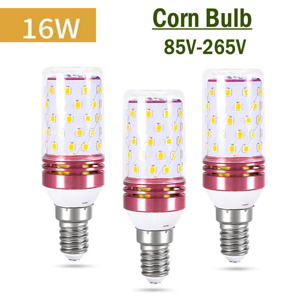 1/3Pcs Tri-color Changing Light Super Energy Saving LED Corn Light Bulb E27 E14 85-265V 16W Light Bulb