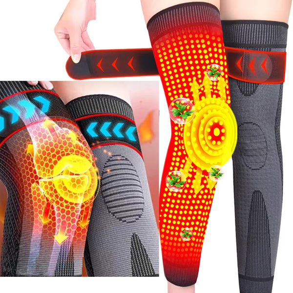 1Pair Wormwood Self-heating Bandage Knee Pad Knee Brace Leg Warmer for Rheumatism Arthritis Joint Pain Improve Blood Circulation Brace Sport Shaping Socks