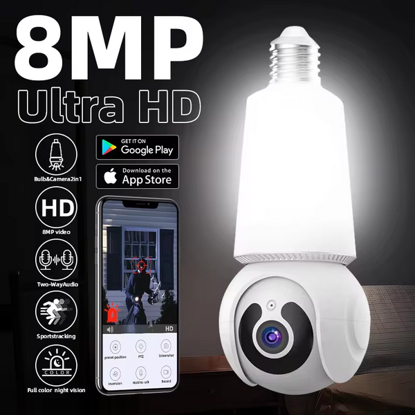 Newest 1080P 2 in 1 E27 Bulb Smart Camera Wifi Surveillance With LED Bulb CCTV PTZ AI Tracking Two-way Audio Night Vision Wireless Cam