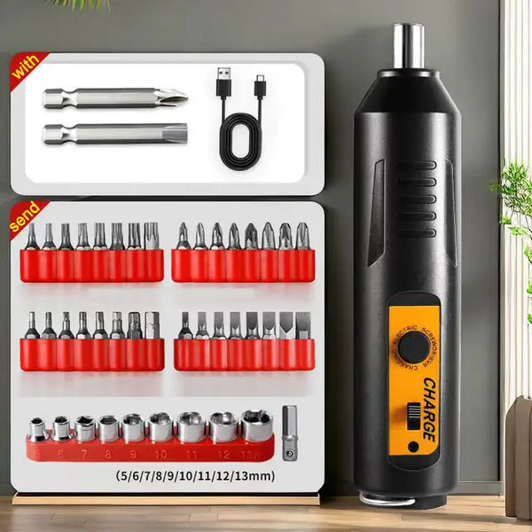 Mini Cordless Drill Screwdriver with 45Pcs Universal Bit Set Multi-function Electric Screwdriver Repair Tools