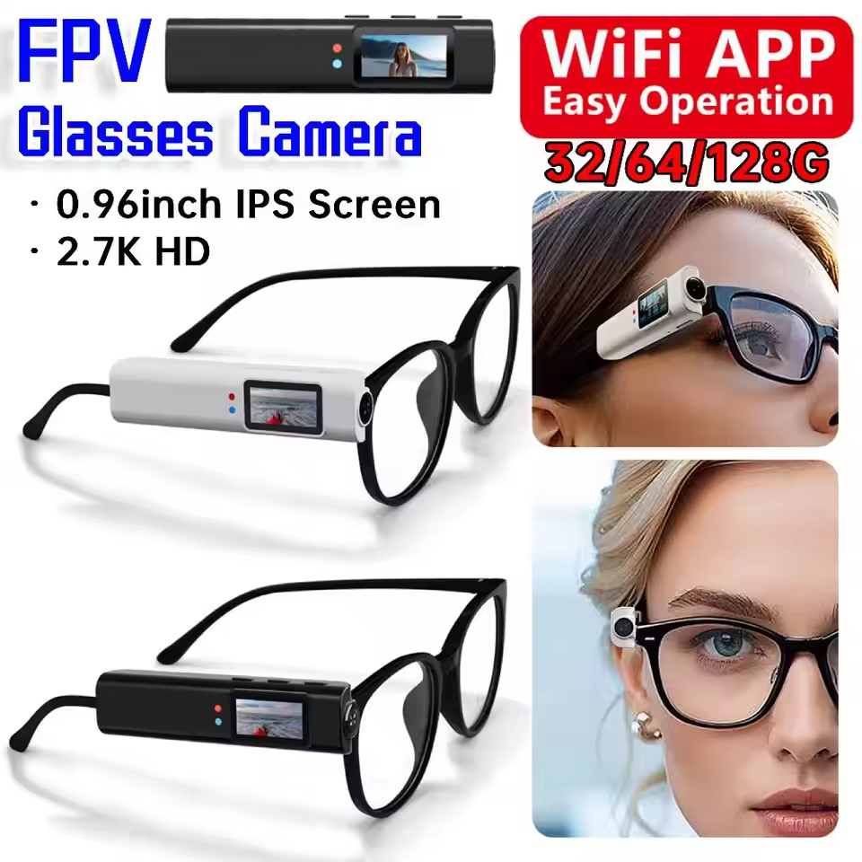 New Glasses Outdoor Sports Camera 2.7k 1080P High-definition Wifi Intelligent Headset Glasses Recording Video Recording