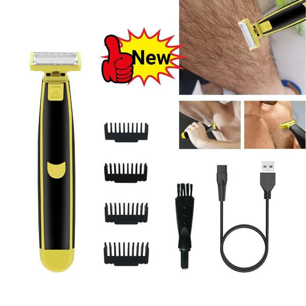 2024 Full Body Washed Wet And Dry T Shaped Shaver Rechargeable USB Electric Shaver Portable Full Body Trimmer for Men & Women