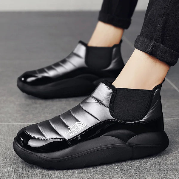 Fashion Waterproof Snow Boots Hombre Thick Bottom Warm Plush Fur Ankle Boots Mens Botines Men Boots 2023 Winter Cotton Shoes