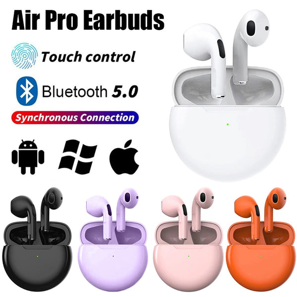 Pro6 TWS Wireless Bluetooth Earphone Headphones Noice Cancelling Earbuds With Mic Pro6  Headset For Xiaomi iPhone Samsung