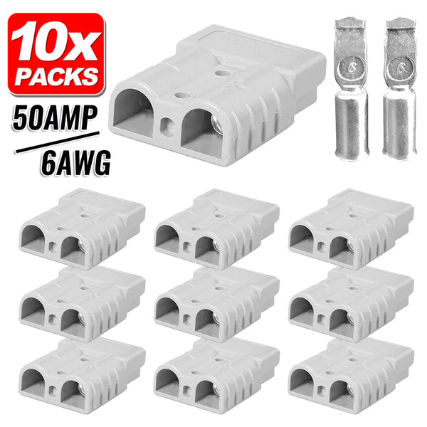 10pcs 50A Quick Plug Battery Charging Connector For Anderson Style Plug Connectors DC Power Tool Motorcycle Socket Adapter
