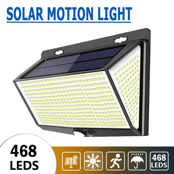 468 LED Solar Lamp Motion Sensor Outdoor Lighting 3 Modes Waterproof Wall Lamp Street Lamp Home Decoration Solar Garden Light
