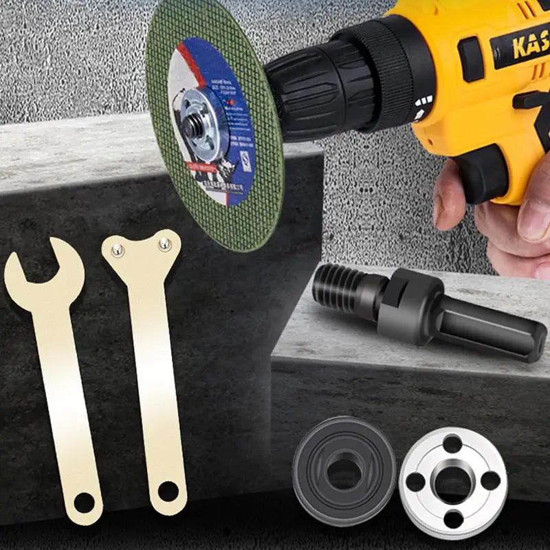 1Set 5PCS 10MM Electric Drill Conversion Angle Grinder Connecting Rod For Cutting Disc Polishing Wheel Handle Holder Adapter