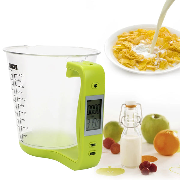 Kitchen Scales with LCD Display Digital Beaker Electronic Tool Hostweigh Measuring Cup Temperature Measurement Cups