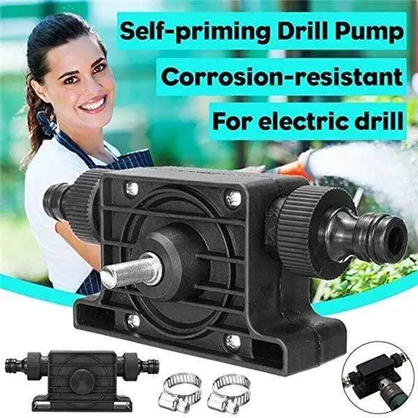Electric Drill Pump Self Priming Transfer Pumps Oil Fluid Water Pump Portable Round Shank Heavy Duty Self-Priming Hand Drive Pum