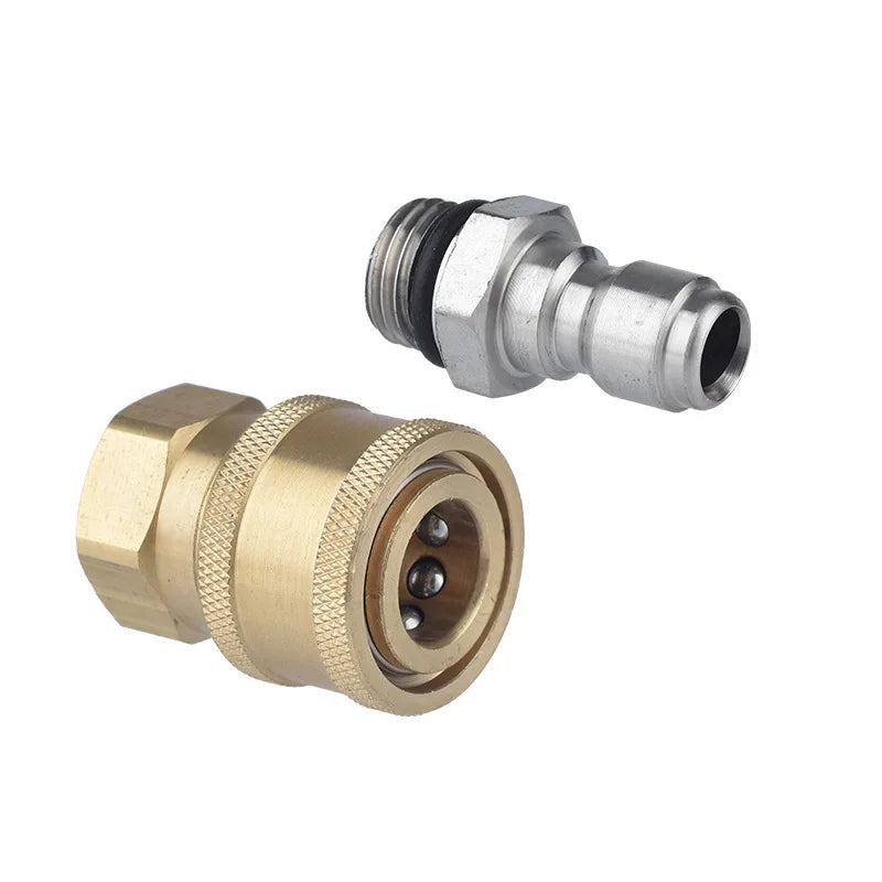 High Pressure Washer Brass Connector Washing Adapter 1/4" Female Quick Connection With M14*1.5 Thread