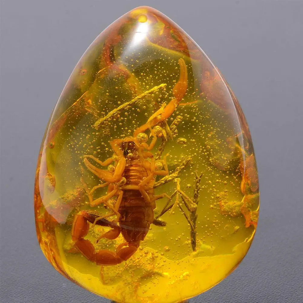 Resin Amber Insect Stone Natural Scorpion DIY Pendant Necklace Home Decoration Stone Wedding Party Favors