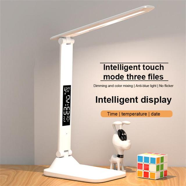 Multifunction LED Desk Table Lamp With Calendar Touch Night Light Rechargeable For Home Bedroom Reading Study Lamp