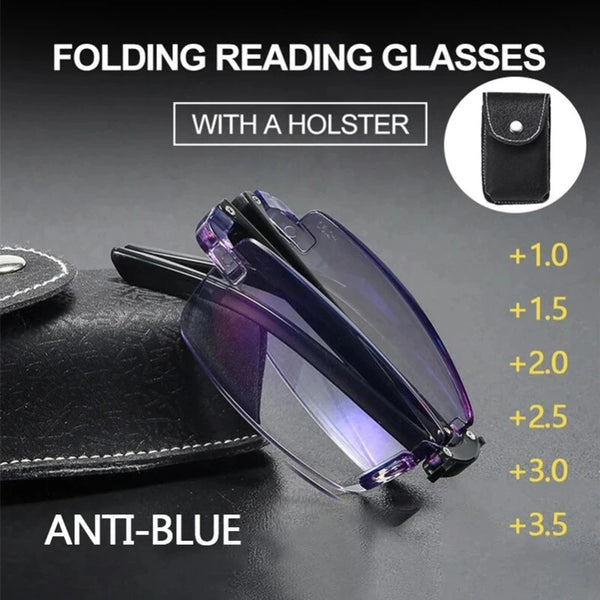 Folding Reading Glasses Men Rimless Cutting Reading Eyewear Women TR90 Ultralight Presbyopia Glasses Diopter +1.0 1.5 2.0