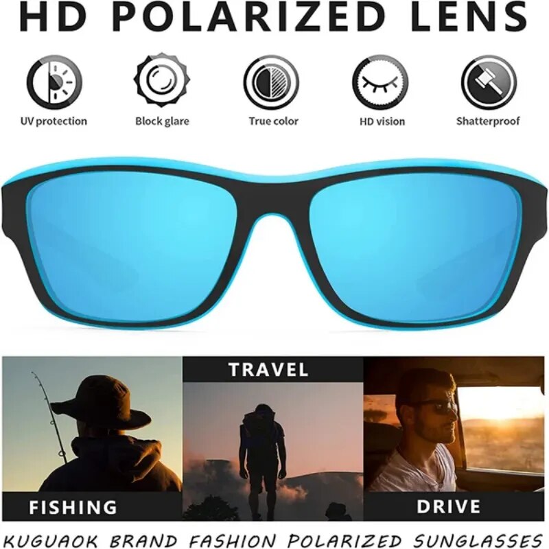 Men's Outdoor Sports Sunglasses with Anti-glare Polarized Lens Fishing Outdoor Sports Goggles Camping Hiking Driving Eyewear