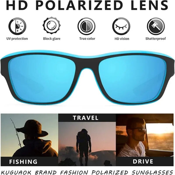 Men's Outdoor Sports Sunglasses with Anti-glare Polarized Lens Fishing Outdoor Sports Goggles Camping Hiking Driving Eyewear