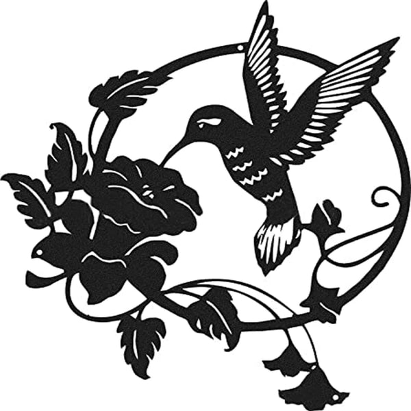 3 Color Round Metal Hummingbird Flower Mural Decorative Living Room Suitable for Indoor and Outdoor Metal Wall Art