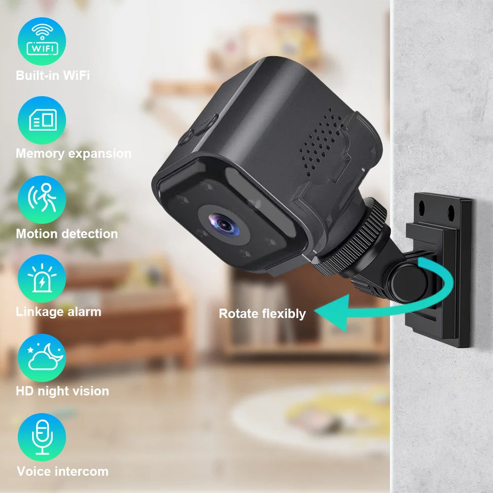 Mini HD WiFi Monitoring Camera Motion Detection Built-in Battery  Baby Camera Pet Monitoring Camera
