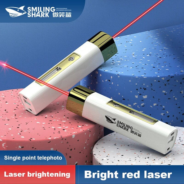 3 IN 1 Mini Power Bank 500nm/635nm Laser Pen Flashlight With COB Side Light Laser Long-range Teasing Cat Teaching Flashlight Camping Laser Pens