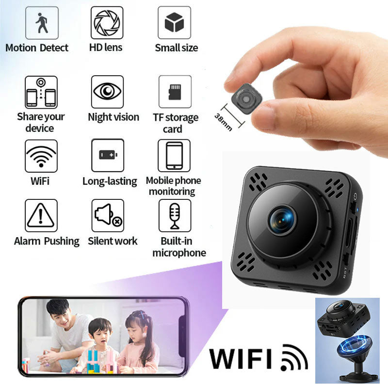 Super Mini Wifi Camera HD 1080P Wireless Camcorder Home Security Motion Detection Nanny IP P2P Camera DVR Rechargeable Battery cam