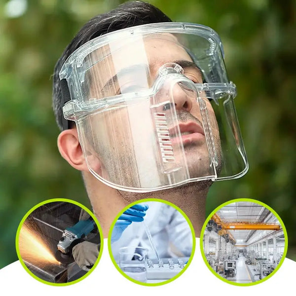 Multipurpose Transparent Super Protected Face Shield Mask for Work Polish Welding Dust Oil Splash Resistant Full Face Mask