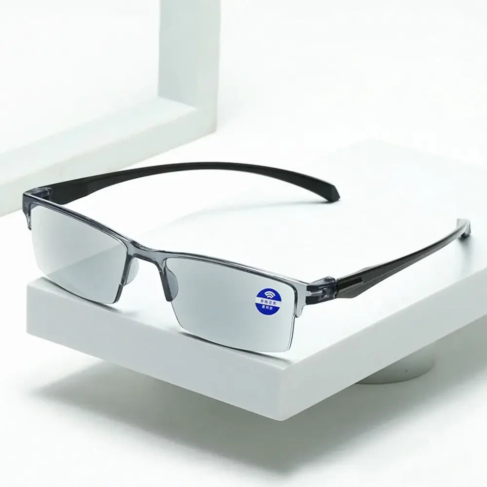 New Anti Blue Ray Reading Glasses Smart Automatic Zoom Reading Glasses Half-Rim Unisex +1.0(100) ~ +5.0(500)