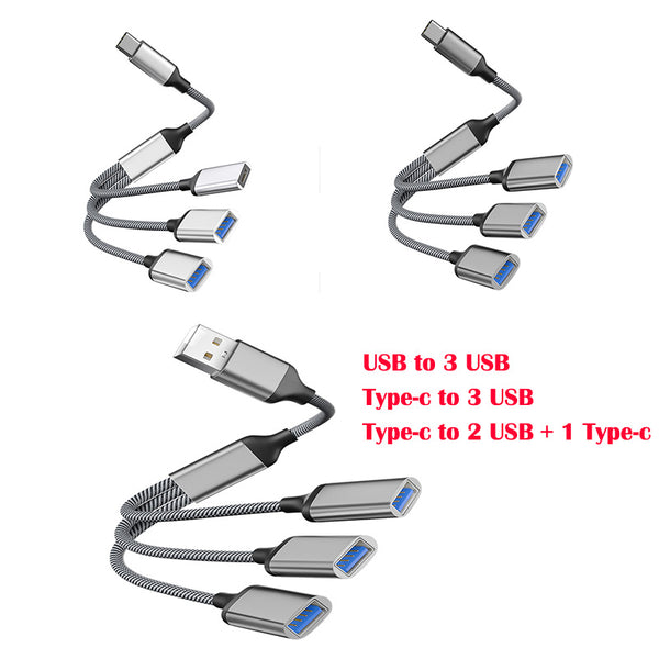Multi Type C/USB to OTG 3 Port HUB Cable Splitter USB Adapter Converter