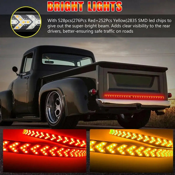 1.2/1.5 Meters Car Pickup Truck Fishbone Light LED Truck Tailgate Light Bar Warning Signal Driving Light Strip