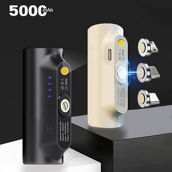 3 in 1 Magnetic Phone Connector 5000mAh Power Bank With Flashlight