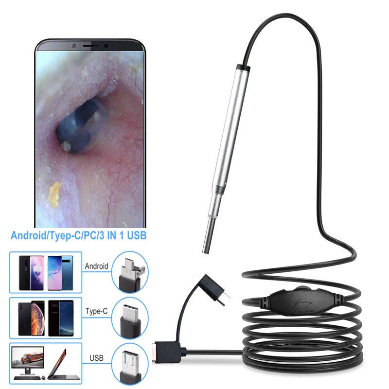 3-in-1 Connector 3.9mm HD Visual Ear Scoop Compatible with Phones, Computers, and Tablets Multiple Uses · Caring for the Whole Family’s Ear, Nose, and Oral Health