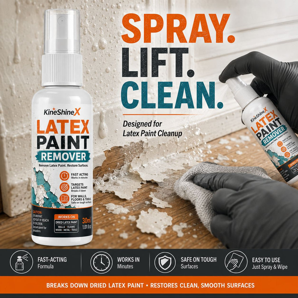 3Pcs Latex Paint Remover Spray – Fast Acting Dried Paint Stripper for Walls, Floors, Wood, Metal & Tools – Easy Spray & Wipe Formula 30ml /pc