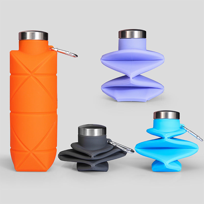 700ml Collapsible Silicone Water Bottle – Portable Foldable Travel Water Bottle BPA-Free Leakproof Lightweight for Hiking Camping Gym Outdoor Sports