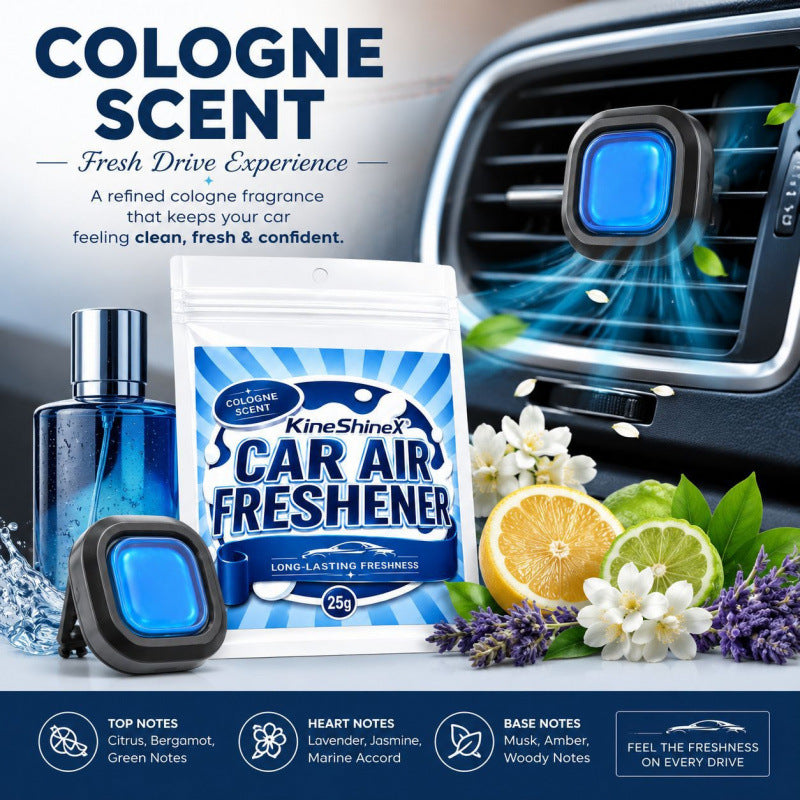 3Pcs Cologne Scent Car Air Freshener – Long-Lasting Solid Gel Vent Clip, Eliminates Odors, Fresh Cabin Air for Every Drive