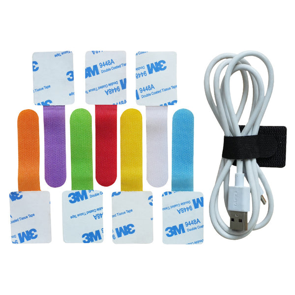 50PCS Self-Adhesive 3M Hook-and-Loop Cable Organizer—The Ultimate Data Cable Storage Solution, Power Cord Organizer, and Cable Tie