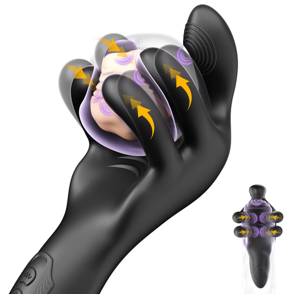 3 IN 1 Vibrating + Clamping +Penis Vibrator Penis Glans Trainer 10 Clamping Vibrating Modes Fingertip Training Stimulator Lasting Masturbator Adult Sex Toys for Men