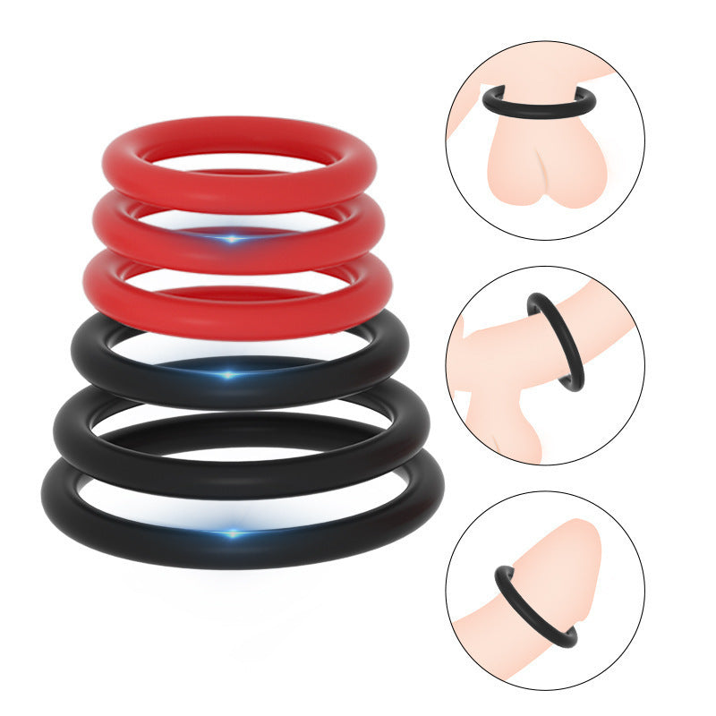 6Pcs Ejaculation Control Rings | Male Restraint Rings | Foreskin Retraction Rings | Testicle Restraint Rings — Physical Delay · Increased Hardness and Endurance · Multiple Pleasure Sensations