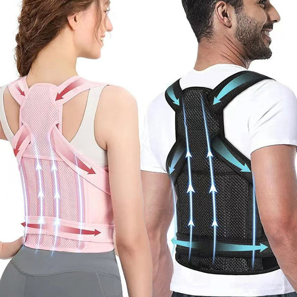 Premium Posture Corrector for Women & Men - Breathable Back Brace with Lumbar Support & Adjustable Shoulder Straps