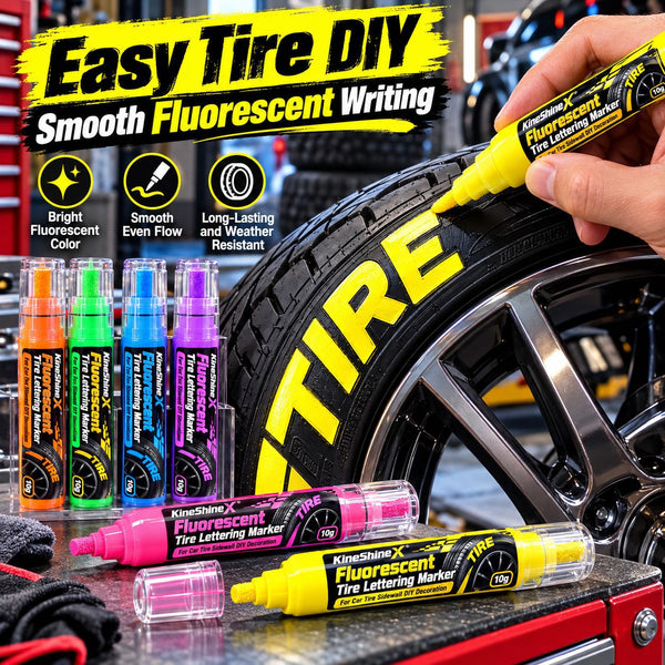 3Pcs Fluorescent Tire Lettering Marker Pen | Waterproof DIY Car Tire Sidewall Paint | Long-Lasting & Fade Resistant