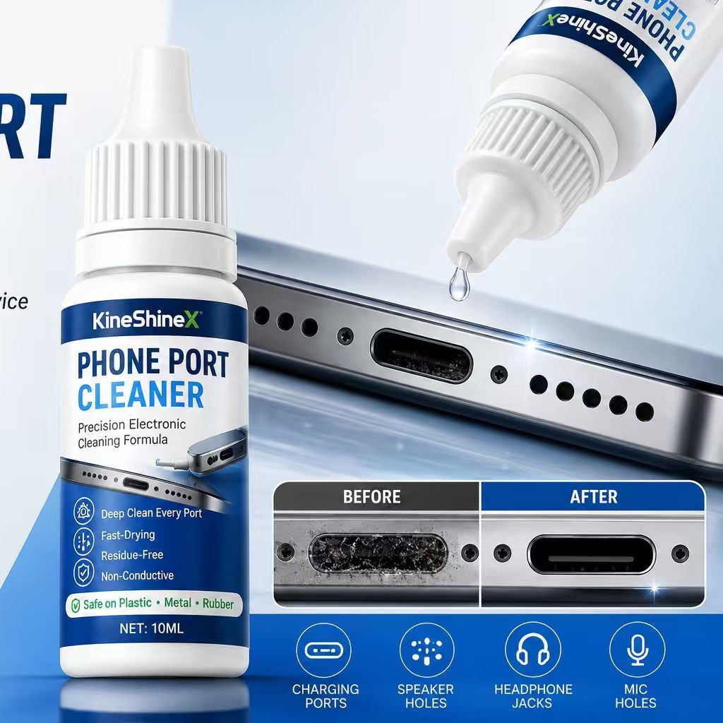 3Pcs Phone Port Cleaner – 20ml/pc Precision Electronic Cleaning Kit | Deep Clean Charging Ports, Speakers & Headphone Jacks | Fast-Drying, Non-Conductive, Residue-Free
