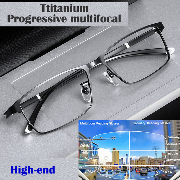 High-end Ttitanium Anti-Blue Intelligent Zoom Reading Glasses Progressive Multifocal LIGHTWEIGHT Reading Glasses 3 color to choose