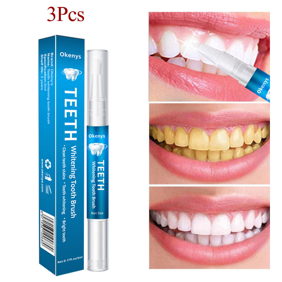 3Pcs  Instant Brightening Teeth Whitening Pen 5ml — Powerfully removes yellowing, tobacco stains and tea deposits, restoring a naturally bright smile in just 7 days