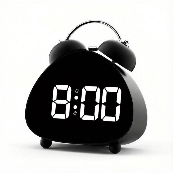 Large Display Triangle LED Digital Alarm Clock , Desktop Electronic Clock with Snooze Function, Adjustable Time Settings,  Backup for Bedroom, Office, and Kids
