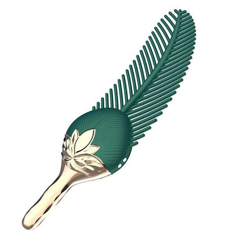 Female Peacock Feather Rhythm Wand - An immersive pleasure massager featuring feather-soft tactility and multi-frequency deep vibrations