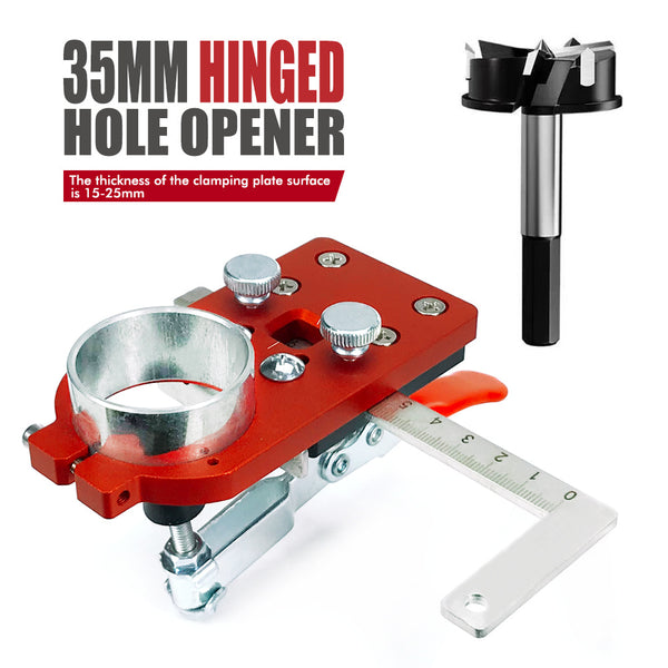 35mm Hinge Drill Jig Set｜Cabinet Door Hinge Positioning Tool｜Adjustable Stop｜Woodworking Drilling Aid｜Precision Drilling Tool