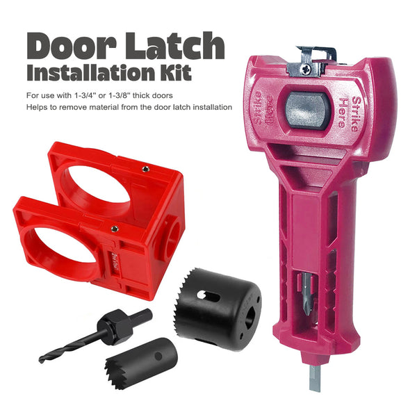 Ball Lock Boring Tool+Door Bolt Mortise Tool Set｜Professional Door Lock Installation Tools｜Suitable for Wooden Doors and Windows｜Includes Guide Plate, Hole Saw, Mortise Cutter