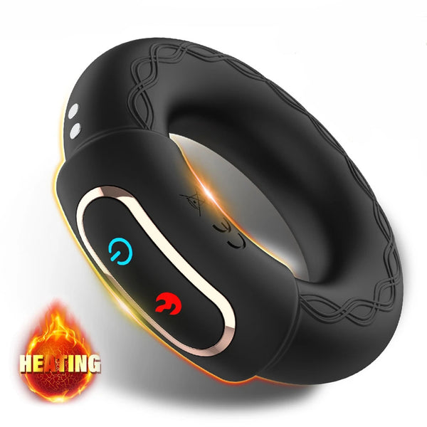 Smart Heating Strengthening Ring - Delay & Ejaculation Control | Vibrating Massage | Silicone Exercise Ring | Endurance Enhancement