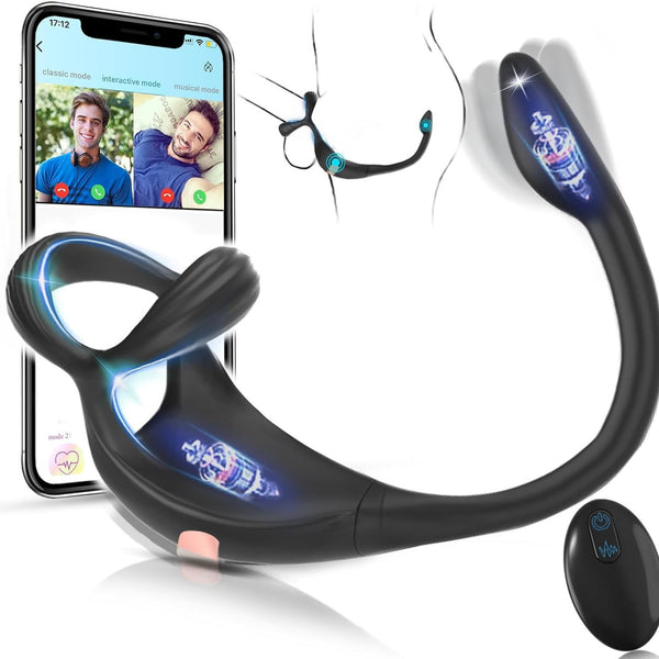 Thrusting Anal Vibrator Male Prostate Massager Remote Control Vibrating Cock Ring 9 Vibration Modes Sex Toys for Men Couple