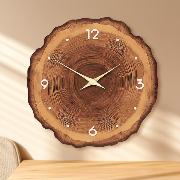 Premium Year Round Wooden Clock Wall Clock Simple Art Living Room Wall Clock Mute Clock